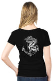 Women's mermaid anchor V-Neck Tee