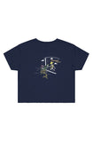 Ladies Swim Up Bar Crop Tee Navy