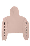 Fleece Crop Hoodie Peach